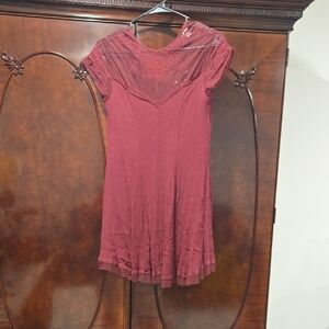 Miami Burgundy Lace Mini Dress